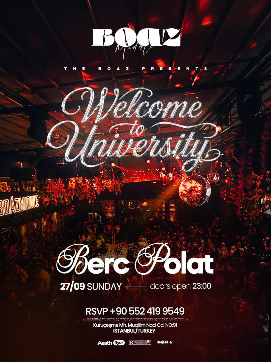 UNIVERSITY WELCOME PARTY / BOÂZ MİDDLE !!! — Boaz Middle, İstanbul etkinlik afişi