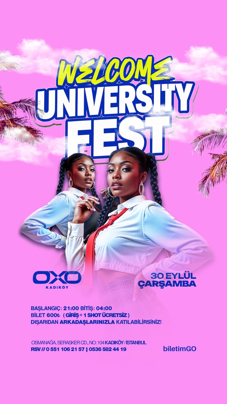 WELCOME UNIVERSITY FEST — OXO Exclusive, İstanbul etkinlik afişi